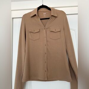 GAP Camel Button-Front Shirt NWOT